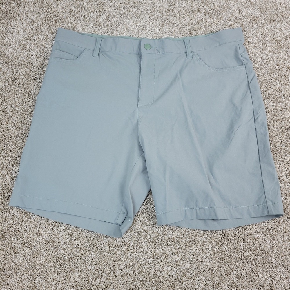 Adidas Mens 36 Solid Gray Elastic Waist Chino Stretch Golf Shorts